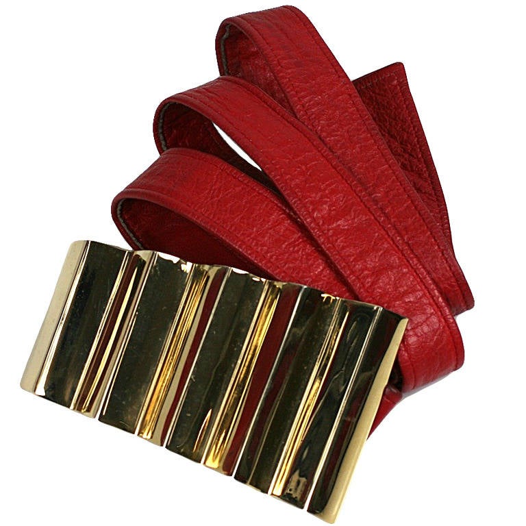 Alexis Kirk "Pleated" Buckled Belt For Sale