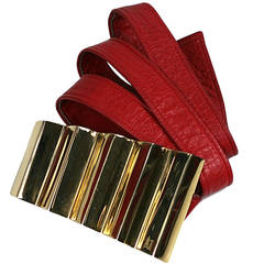 Retro Alexis Kirk "Pleated" Buckled Belt