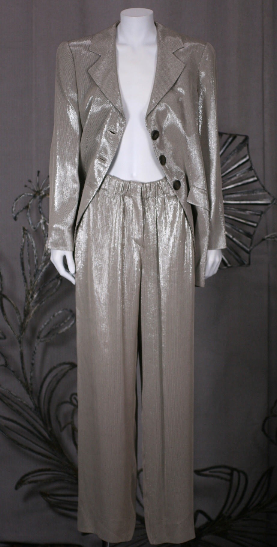 Giorgio Armani Liquid Lame Suit In Excellent Condition In New York, NY