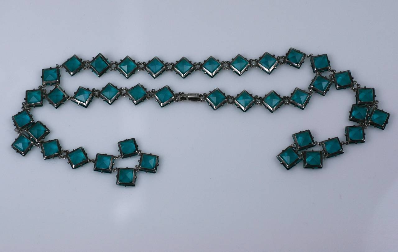 Rare Art Deco Paste Double Pendant Necklace at 1stDibs