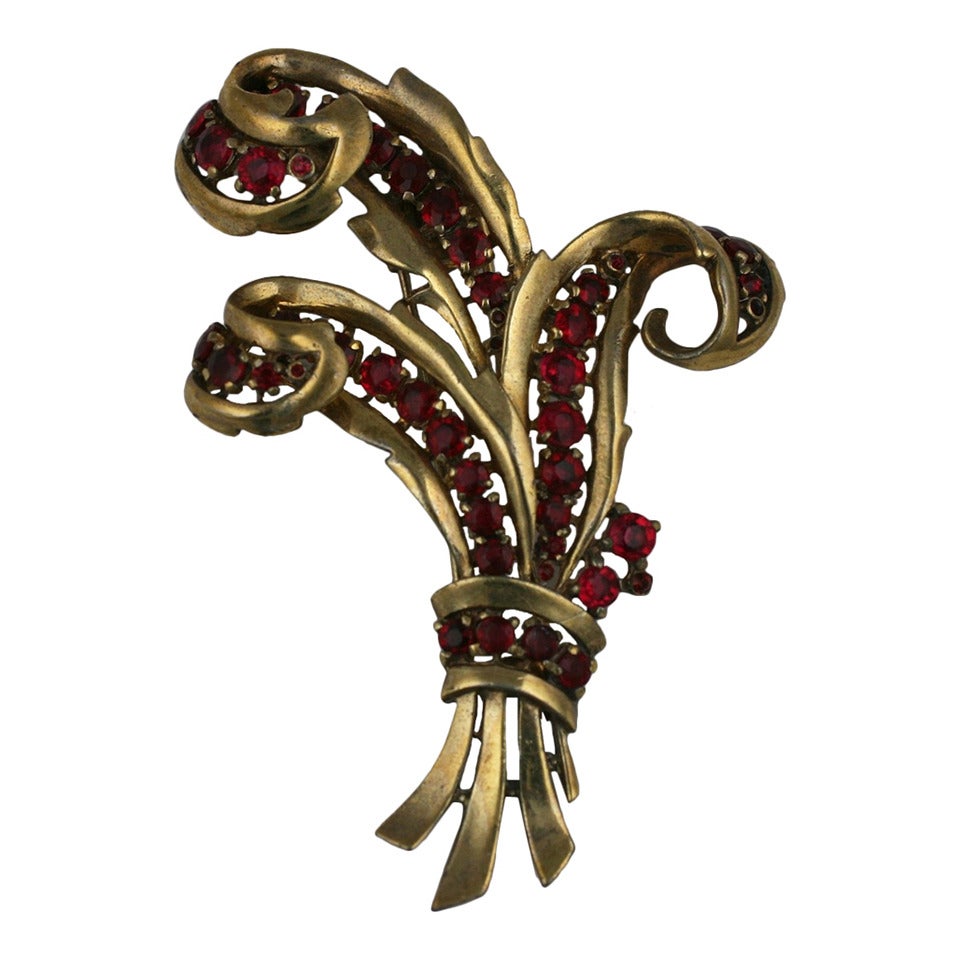 Alfred Philippe Trifari Feather Clip Brooch For Sale