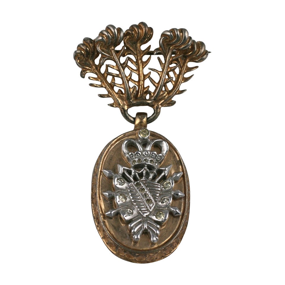 Nettie Rosenstein Heraldic Crest Articulated Brooch For Sale