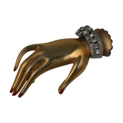 Kramer Retro Surreal Hand Brooch