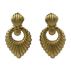 Hammerman Bros. Ribbed Gold Earrings 3