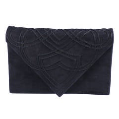 Isabel Canovas Suede and Cord Clutch