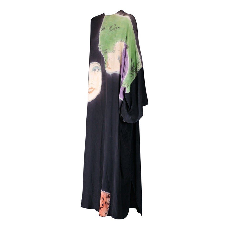 Rare Halston Hand Painted Caftan