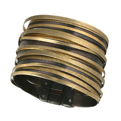 Artisanal Gilt Sterling "Strap" Cuff