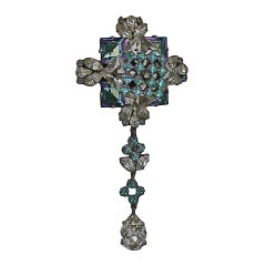  Roger Jean-Pierre Long French Aurora and Crystal  Depose Brooch