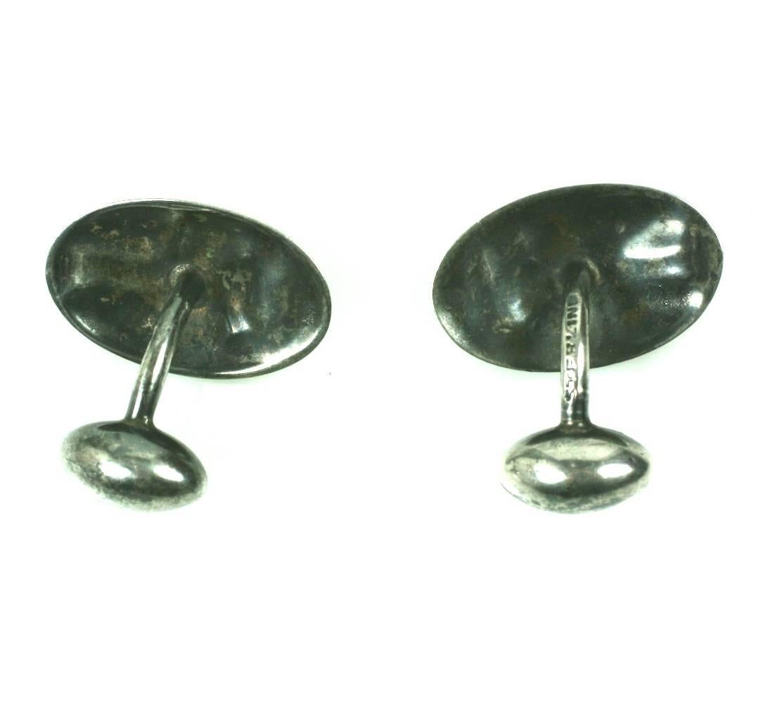 Victorian Sterling Figural Cuff Links In Excellent Condition In New York, NY
