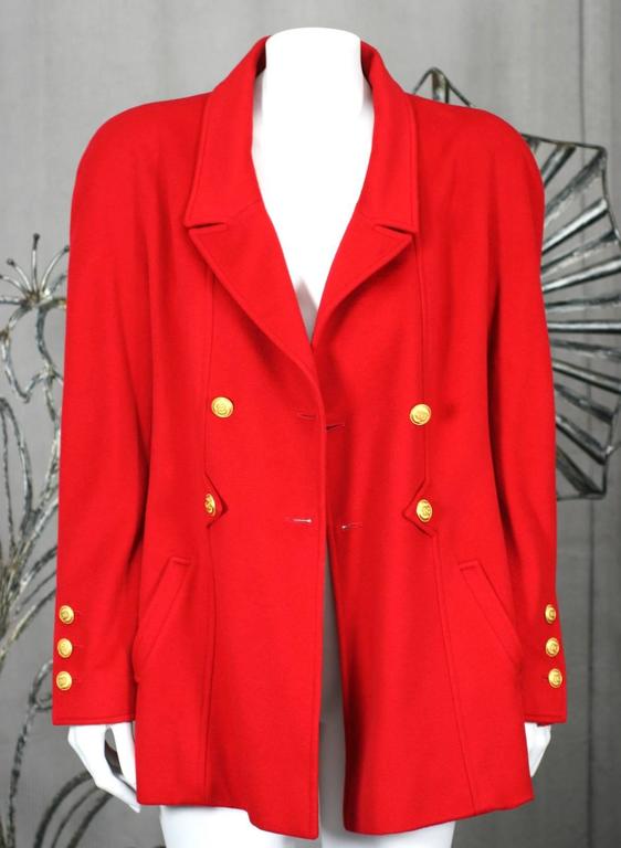 Chanel Red Cashmere Jacket at 1stDibs chanel red jacket