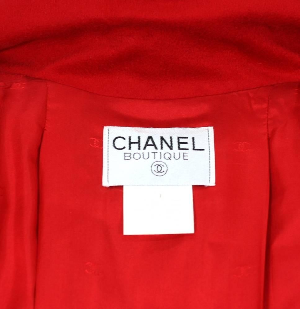 Chanel Red Cashmere Jacket 1