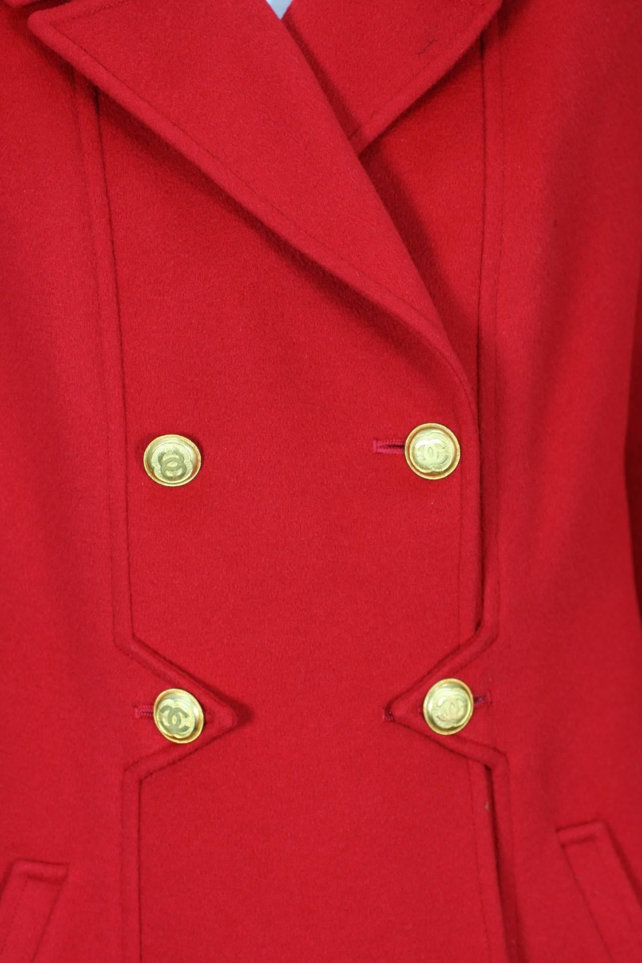 Chanel Red Cashmere Jacket 2