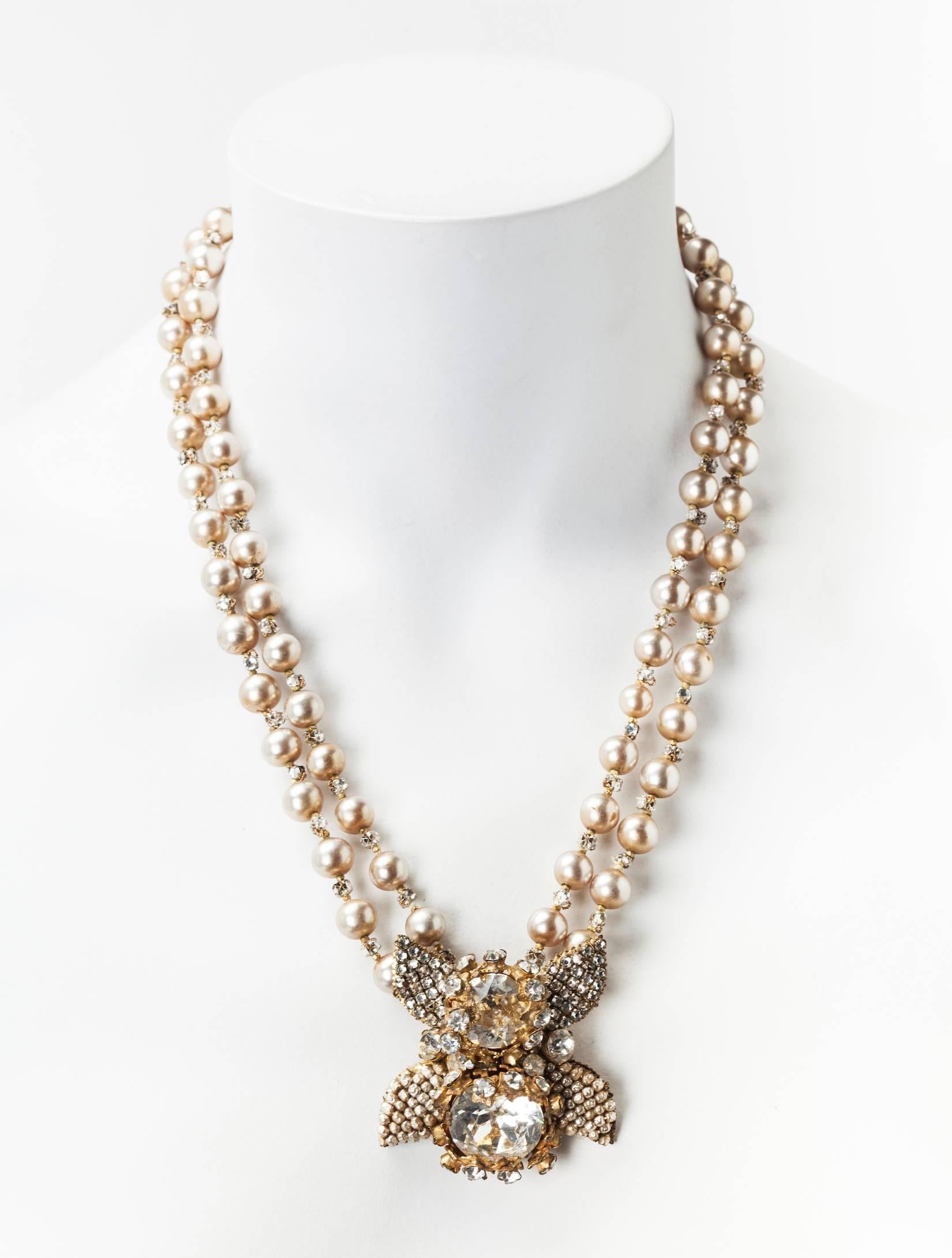 Miriam Haskell Collier de perles élaborées à double rang Pour femmes en vente