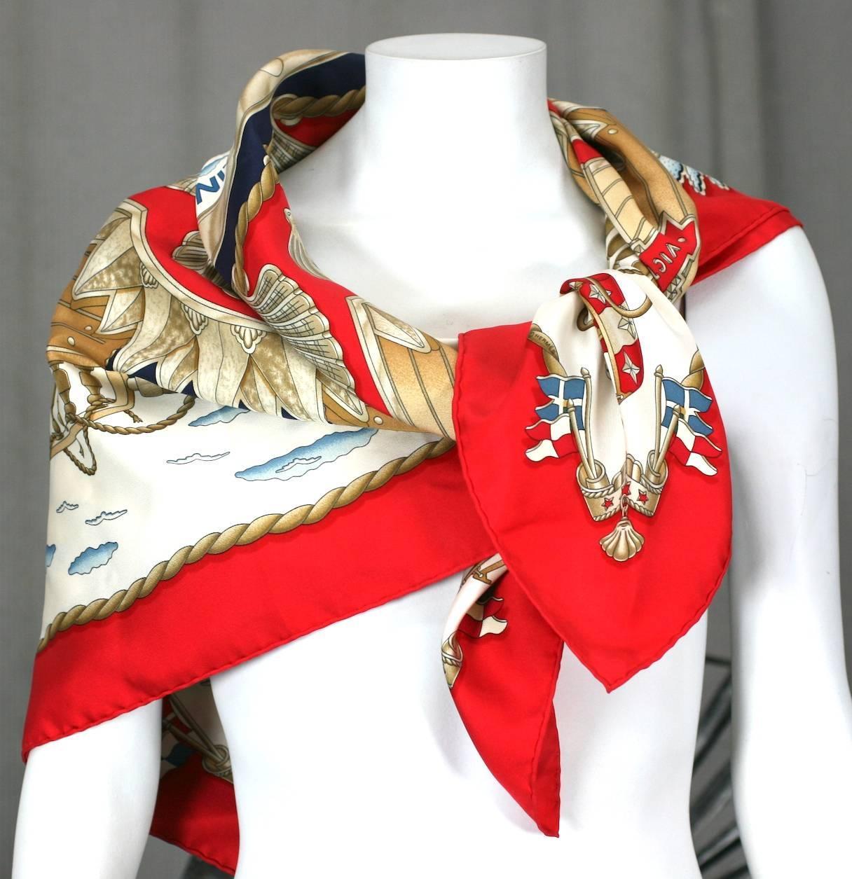 Hermes Nautical Scarf, &quot;Railing&quot; For Sale at 1stdibs