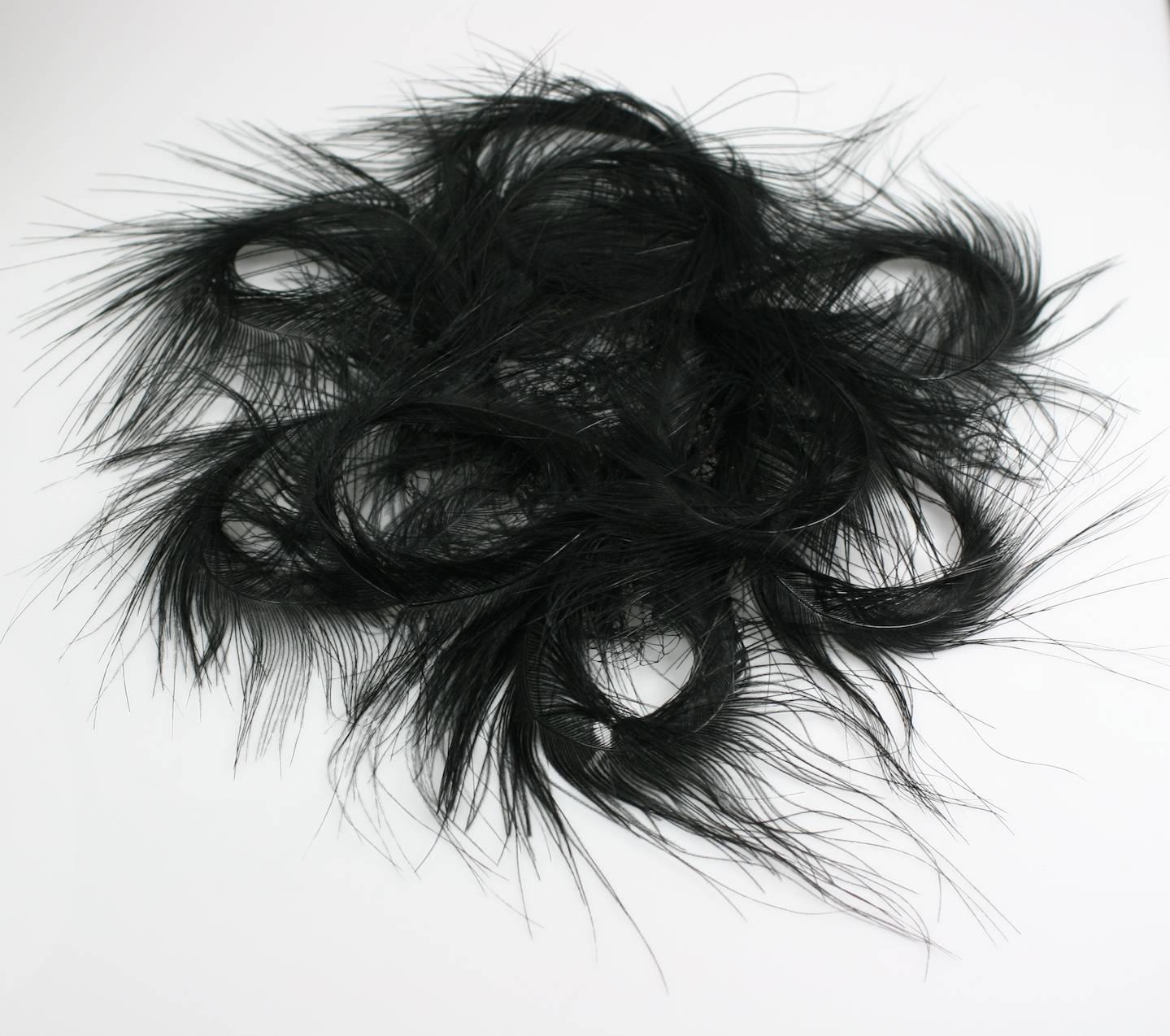 Egret Feather Swirled Fascinator In Excellent Condition In New York, NY