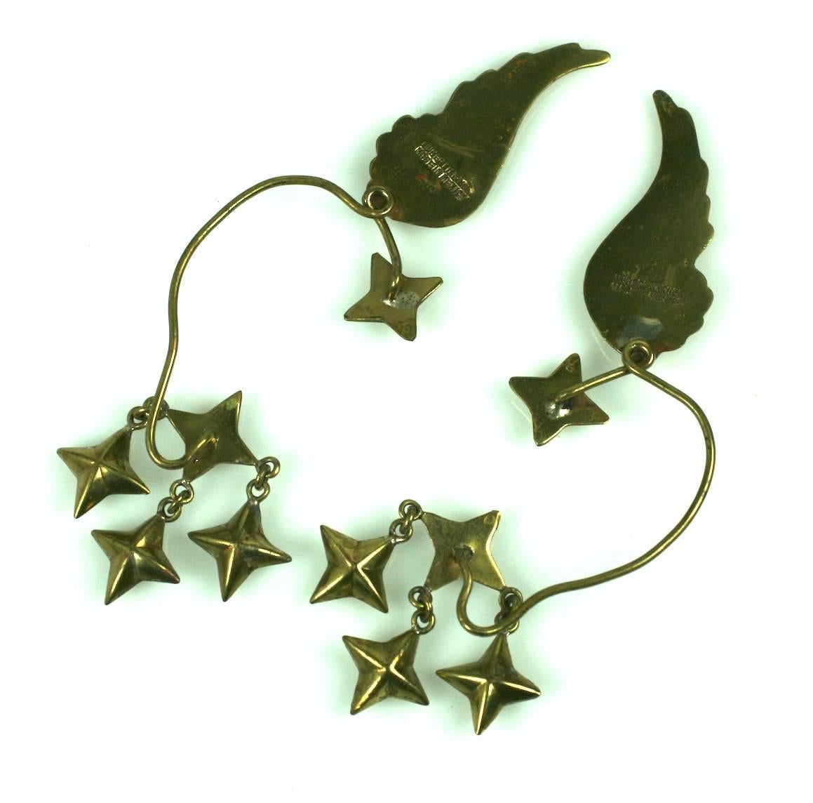 Hubert Harmon Ohrringe mit geflügelten Sternen im Zustand „Gut“ im Angebot in New York, NY