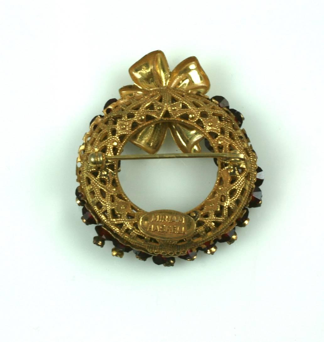 Miriam Haskell Holiday Wreath Brooch In Excellent Condition In New York, NY