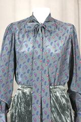 Yves Saint Laurent Silk Crepe Paisley Blouse