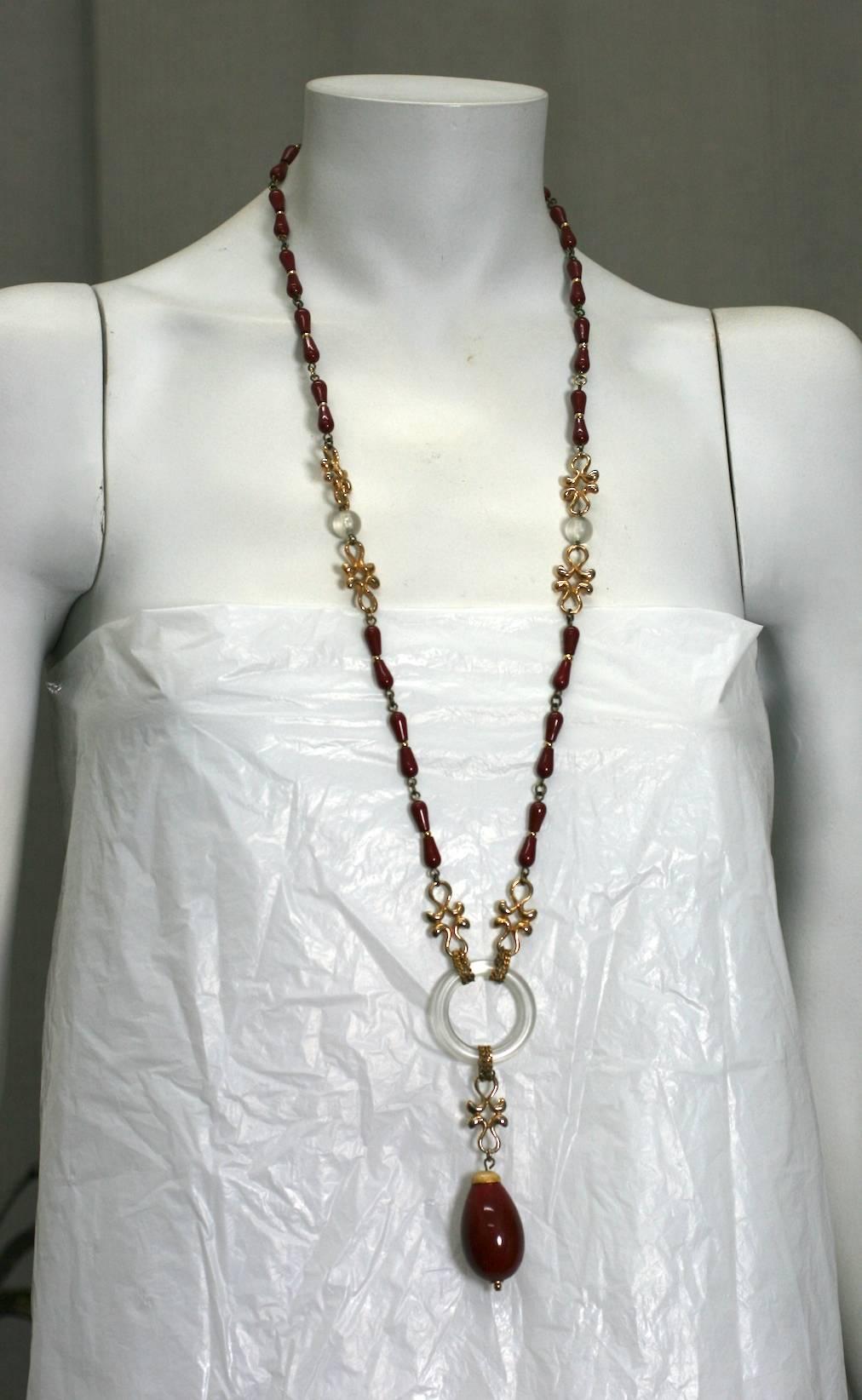 Lanvin Deco-Stil Halskette mit Anhänger im Zustand „Gut“ im Angebot in New York, NY
