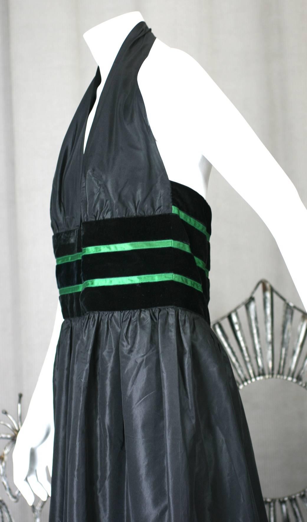 Lanvin Haute Couture Silk Taffeta Halter In Excellent Condition For Sale In New York, NY