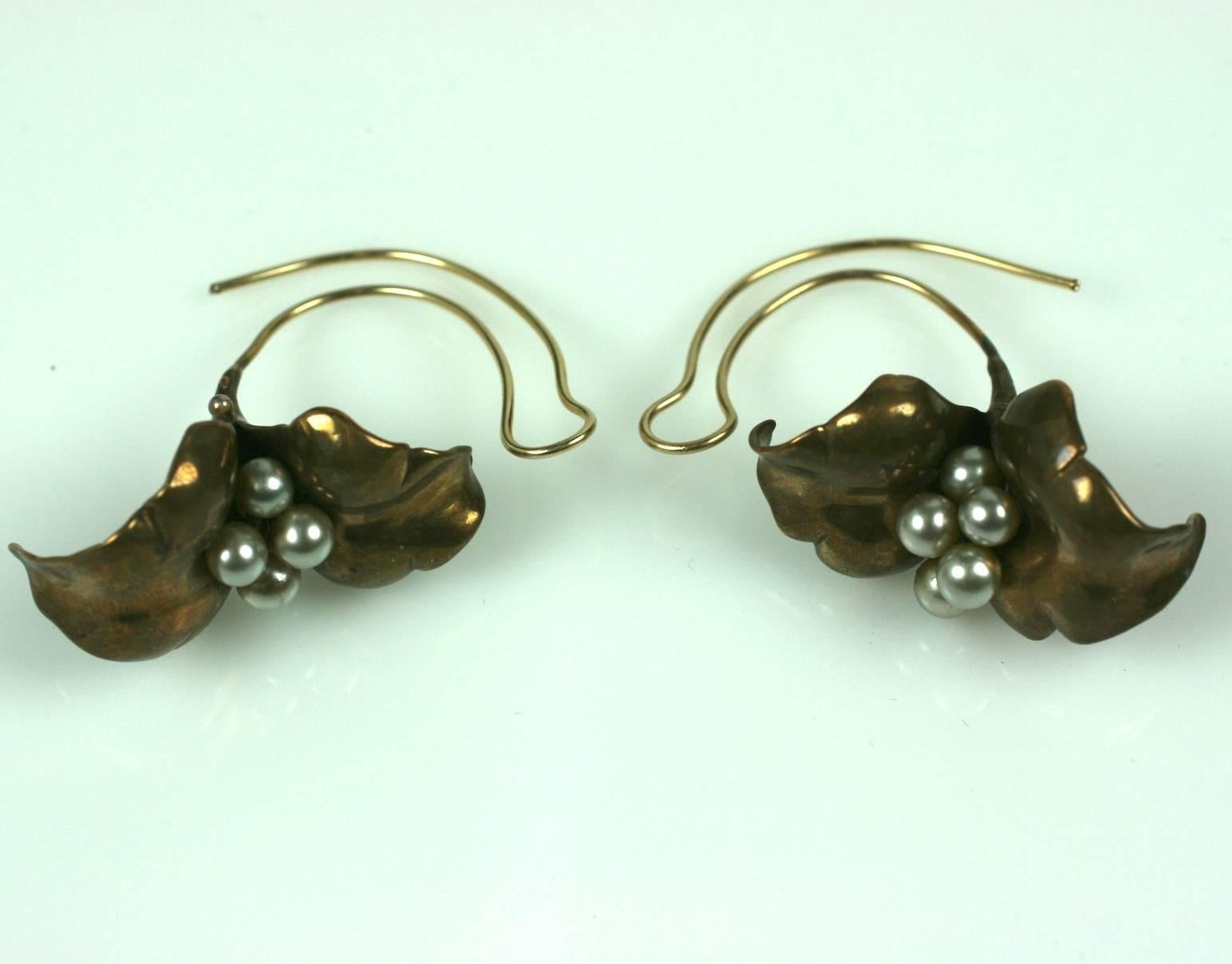 Unusual Artisan Cala Lily Earrings For Sale 1