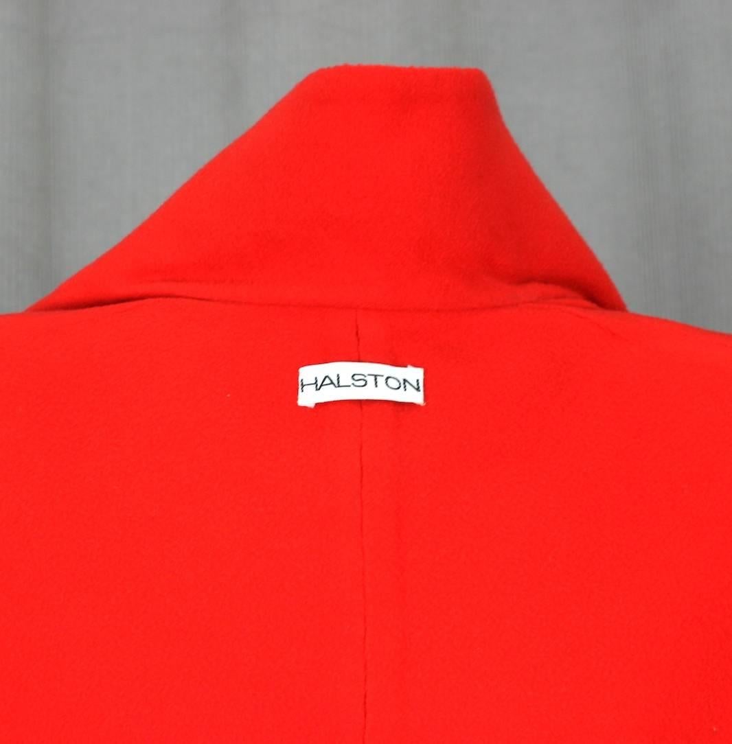 Halston's Double Faced Tomato Red Wool Coat 1