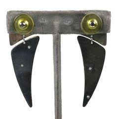 Boucles d'oreilles en argent sterling doré à la feuille d'origine