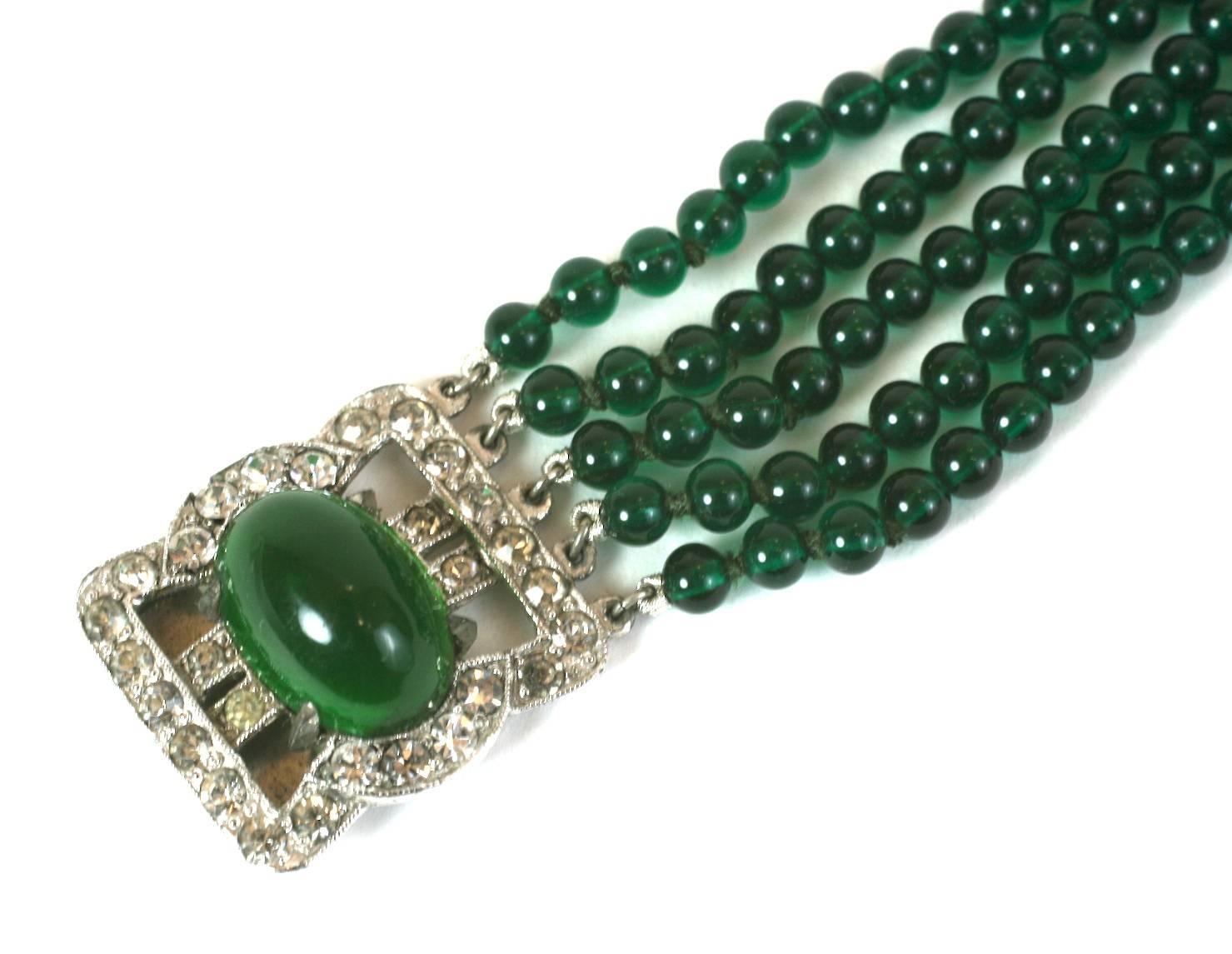 Women's Art Deco Faux Emerald Bracelet