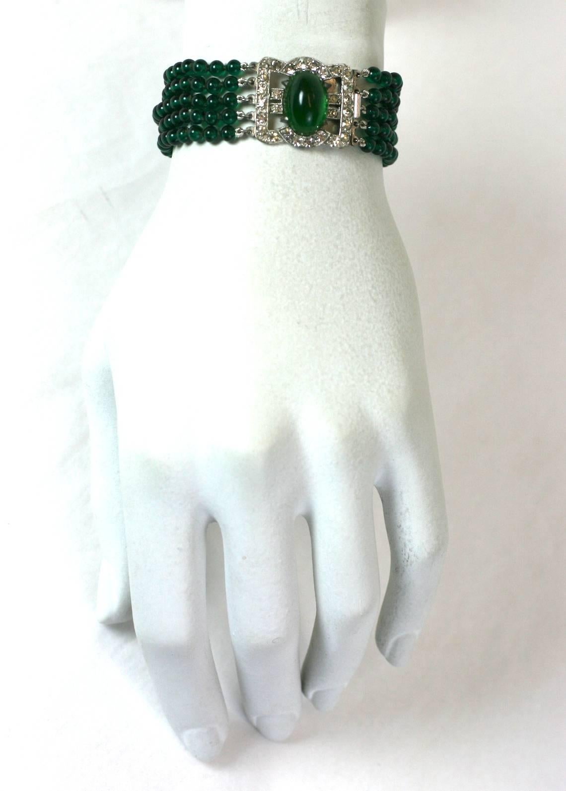Art Deco Faux Emerald Bracelet 1