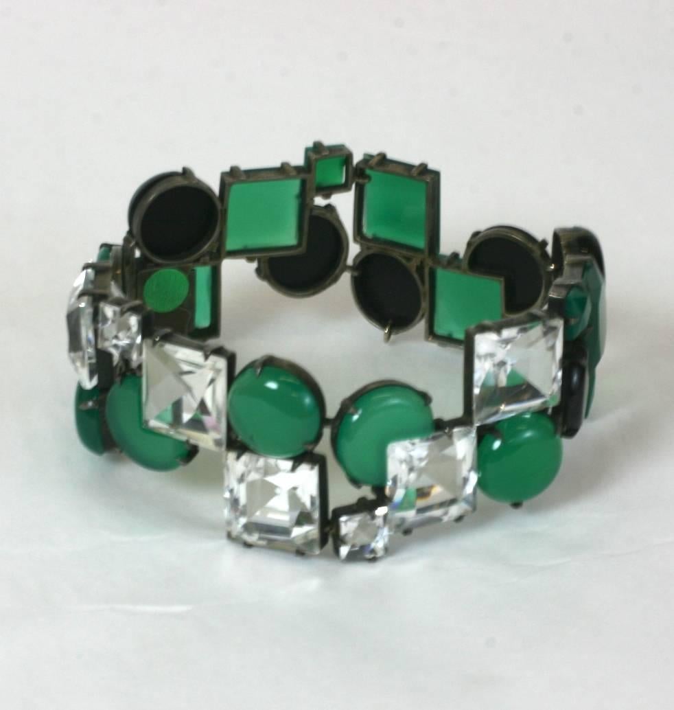 Important Art Deco Cubist Bracelet For Sale 1