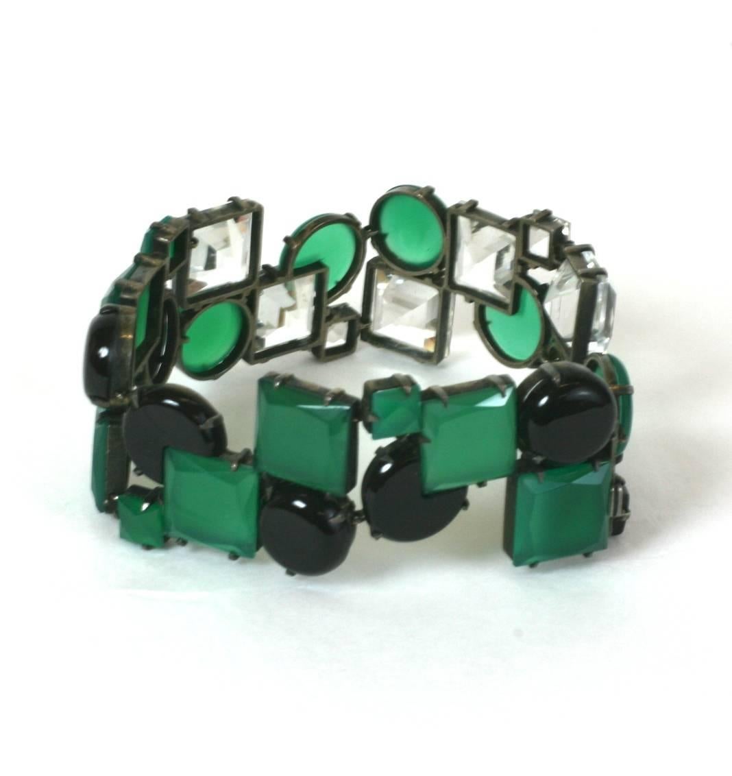 Important Art Deco Cubist Bracelet In Excellent Condition For Sale In New York, NY