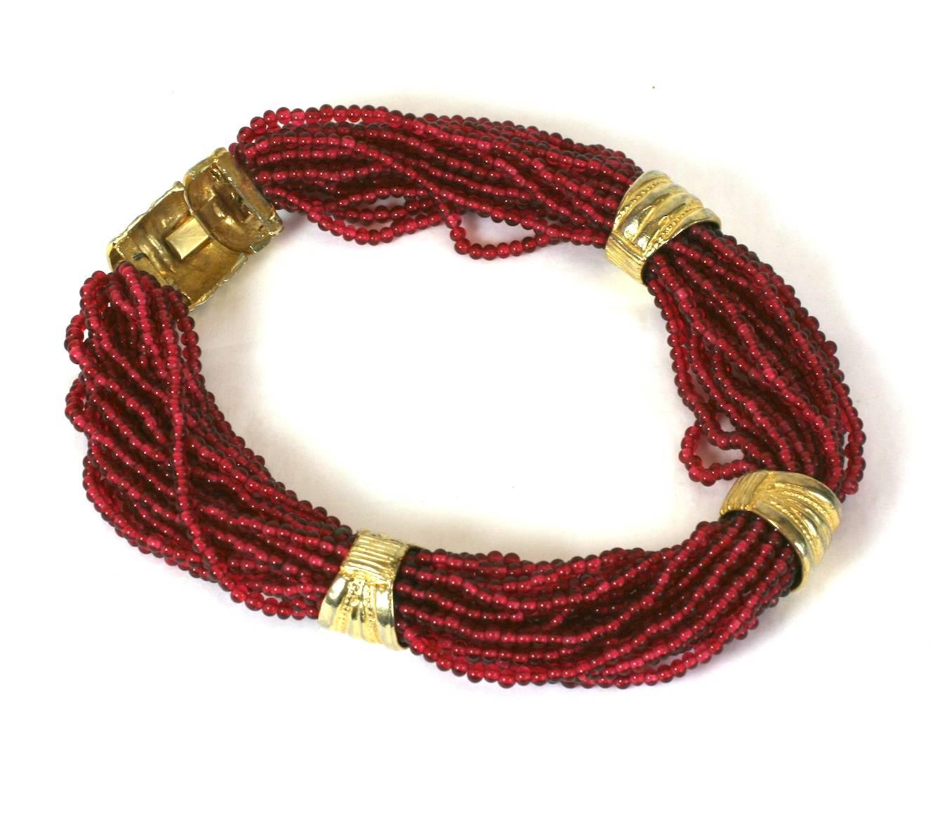 Collana Torsade con perline di rubino in grassetto In condizioni ottime in vendita a New York, NY