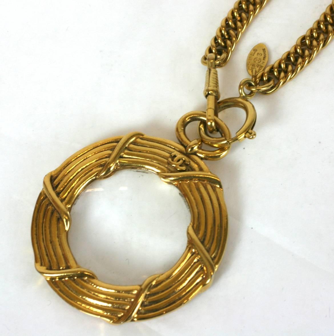 Chanel Logo Magnifier Pendant In Good Condition For Sale In New York, NY
