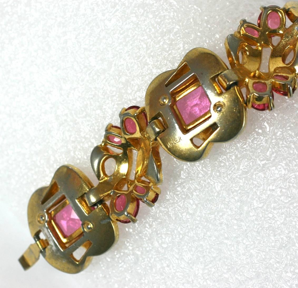 Mazer Pink Retro Link Bracelet In Good Condition For Sale In New York, NY