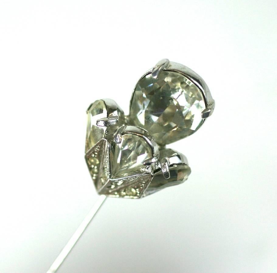 Eisenberg Pear Shaped Crystal Stick Pin In Excellent Condition In New York, NY