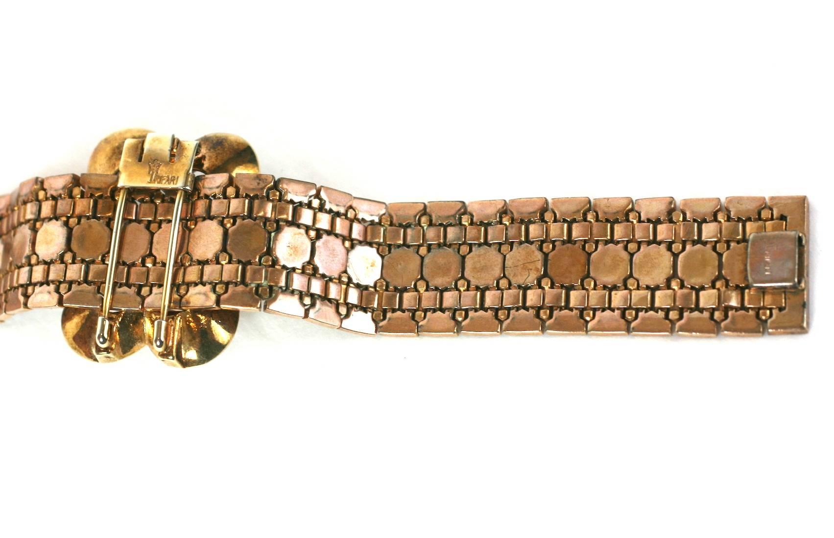 Trifari Retro Faux Ruby Transformation Bracelet In Excellent Condition For Sale In New York, NY