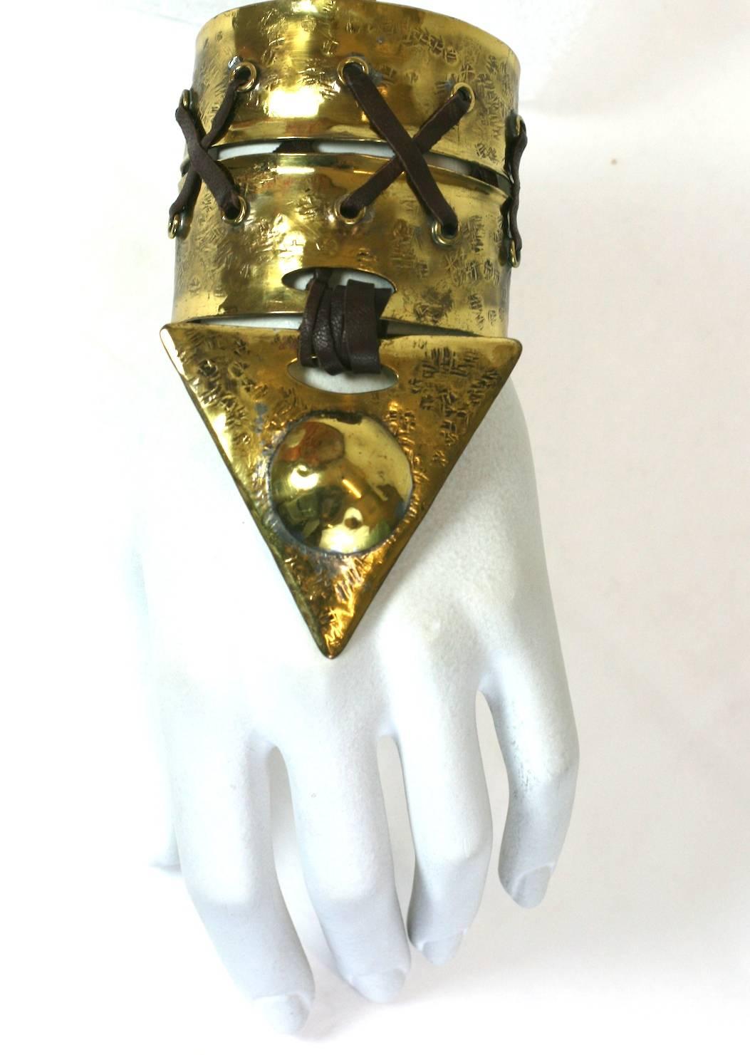 Hand hammered Cuffs, Claire Deve for Claude Montana  AW 1981 In Good Condition For Sale In New York, NY