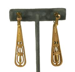 Miriam Haskell Victorian Revival Long Earclips