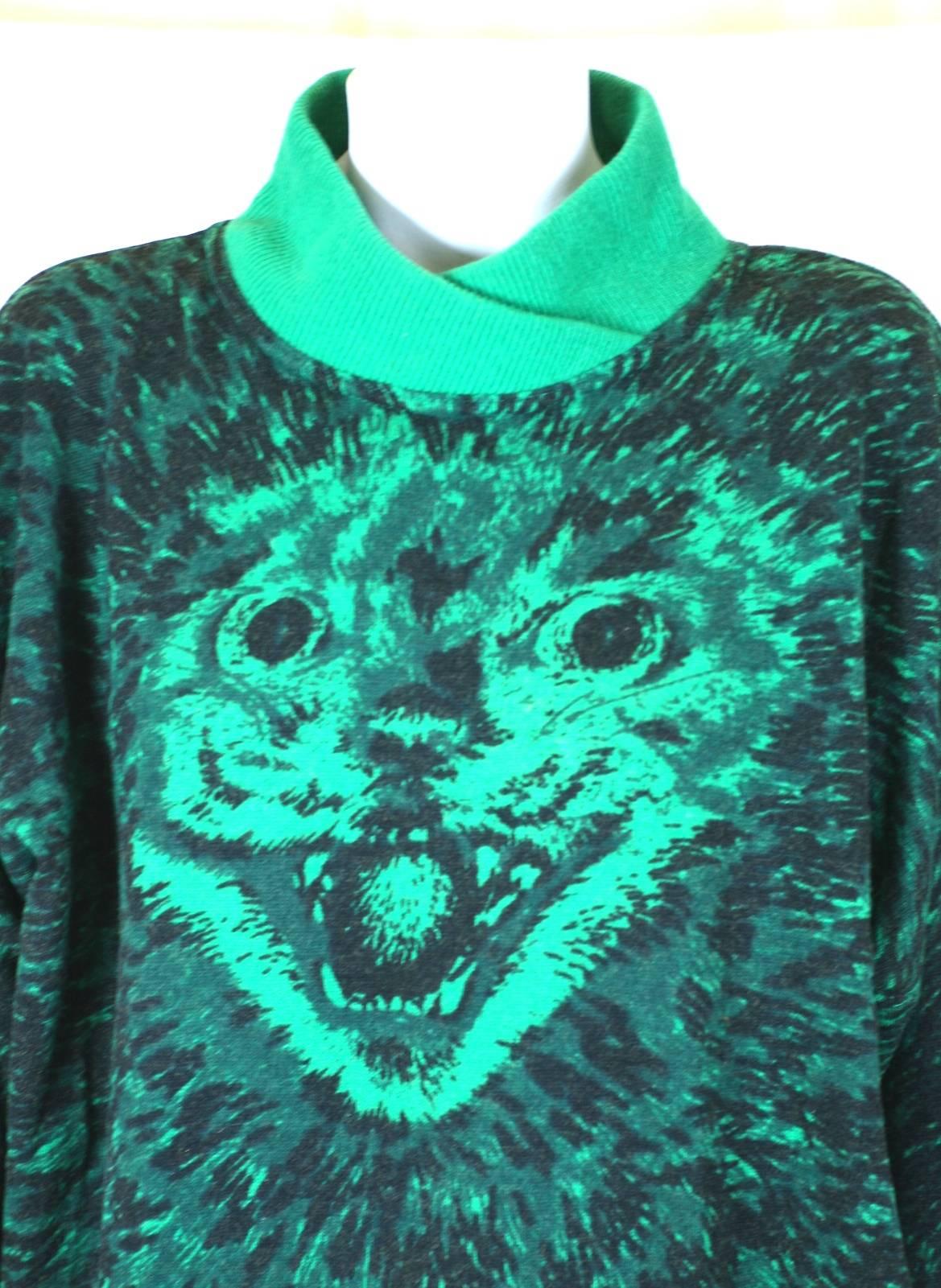 green cat sweater