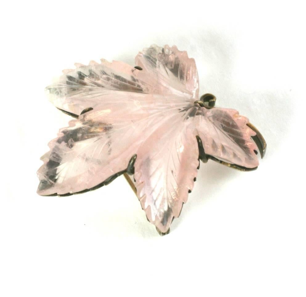 rose quartz brooch