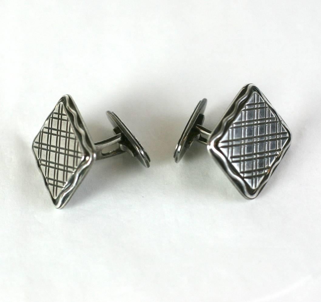 Attractive Design Silver Cufflinks In Excellent Condition For Sale In New York, NY