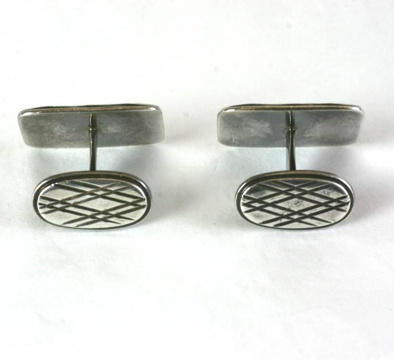 Attractive Design Silver Cufflinks For Sale at 1stDibs
