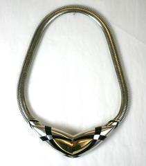 Sterling and Enamel Art Deco Style Collar, Black, Starr and Frost