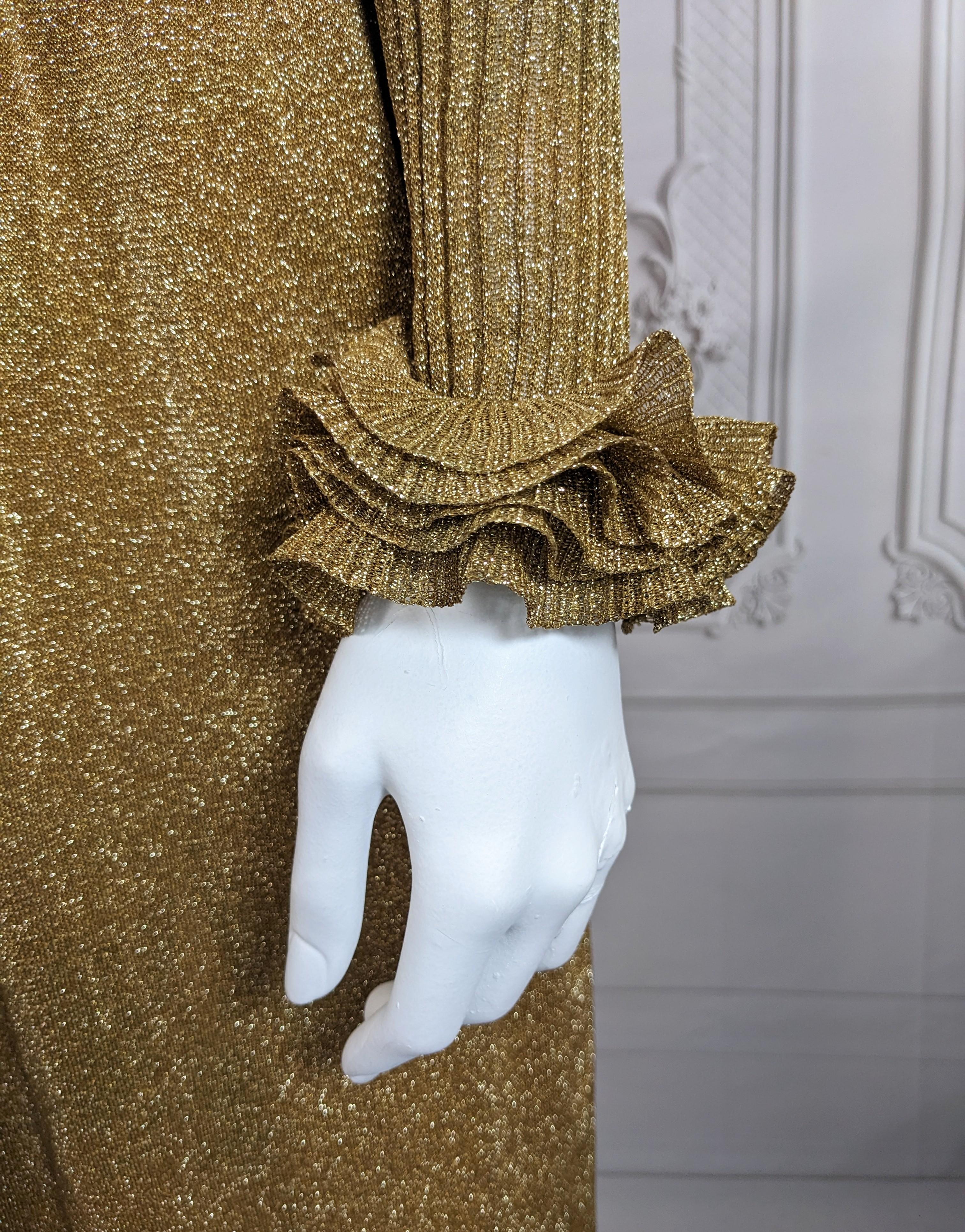 Rudi Gernreich, abito in lurex con volant e bordi in lurex in vendita 1