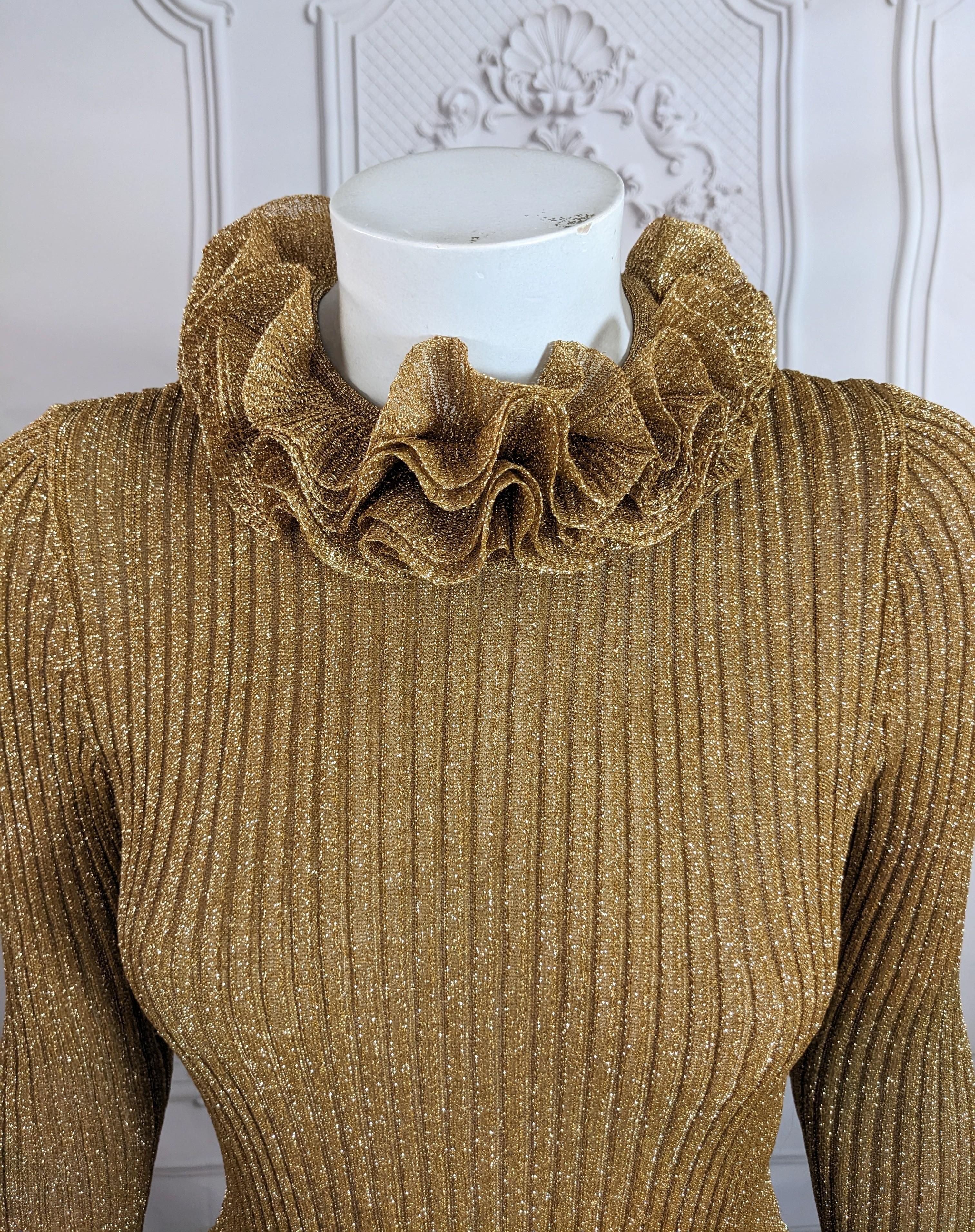 Donna Rudi Gernreich, abito in lurex con volant e bordi in lurex in vendita
