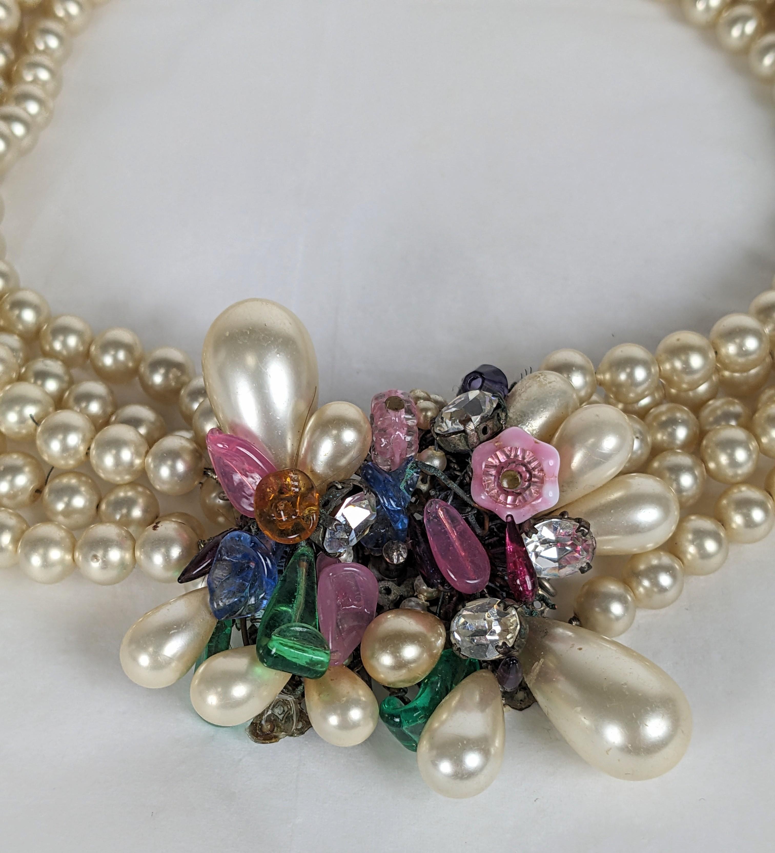 Collana elaborata di perle di vetro Louis Rousselet Gripoix In condizioni buone in vendita a New York, NY