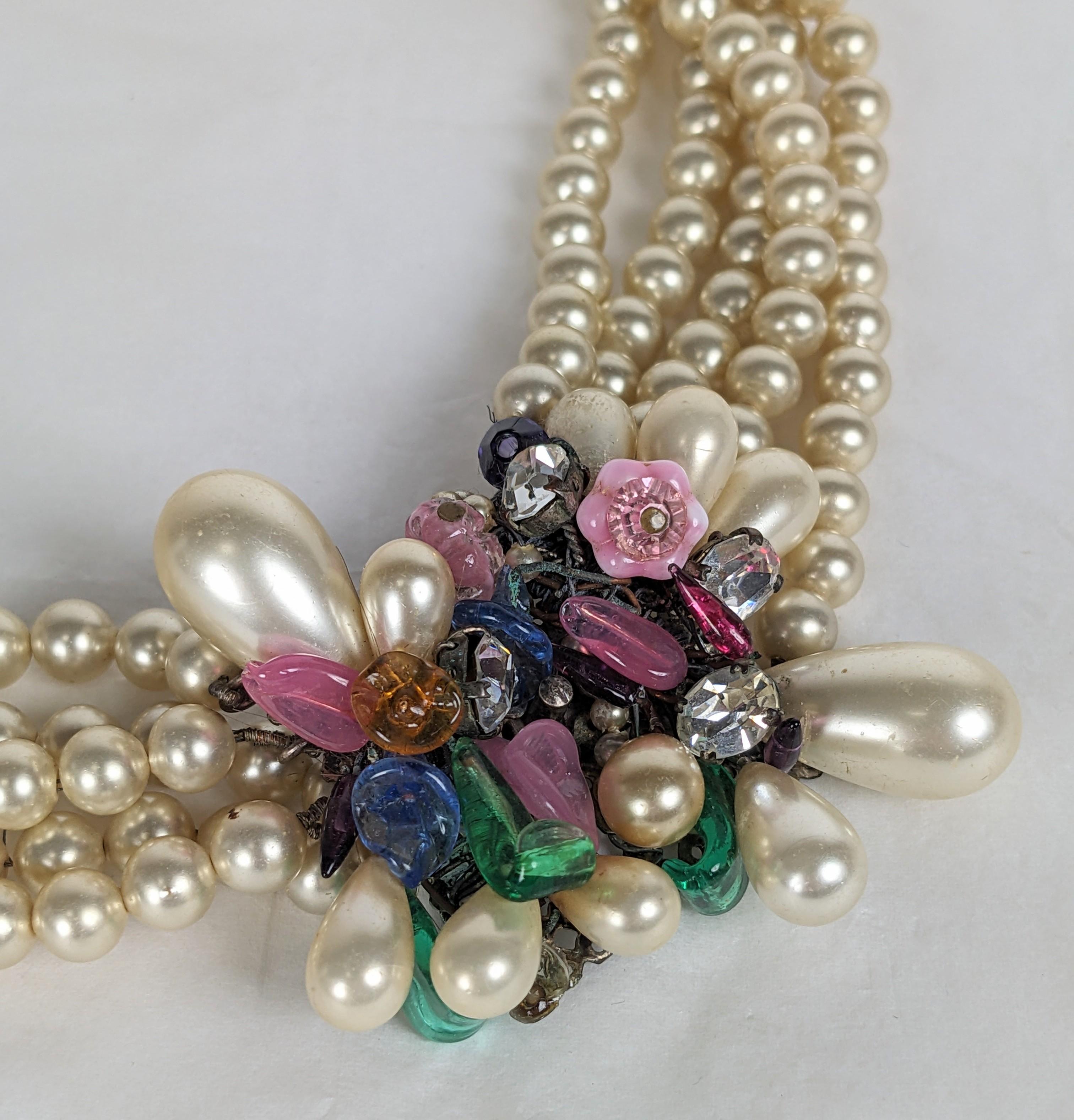 da uomo o donna Collana elaborata di perle di vetro Louis Rousselet Gripoix in vendita