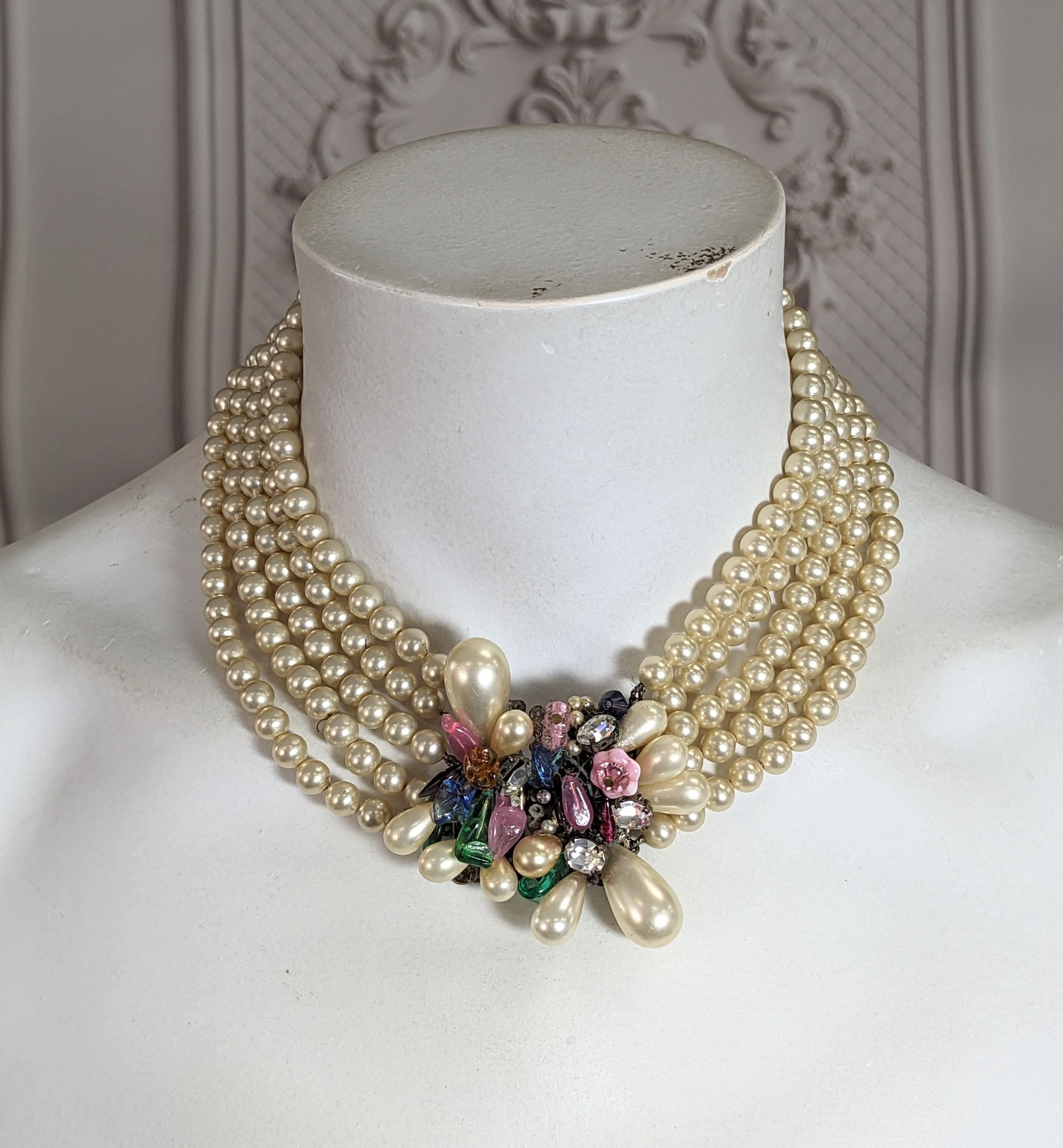 Collana elaborata di perle di vetro Louis Rousselet Gripoix in vendita 4
