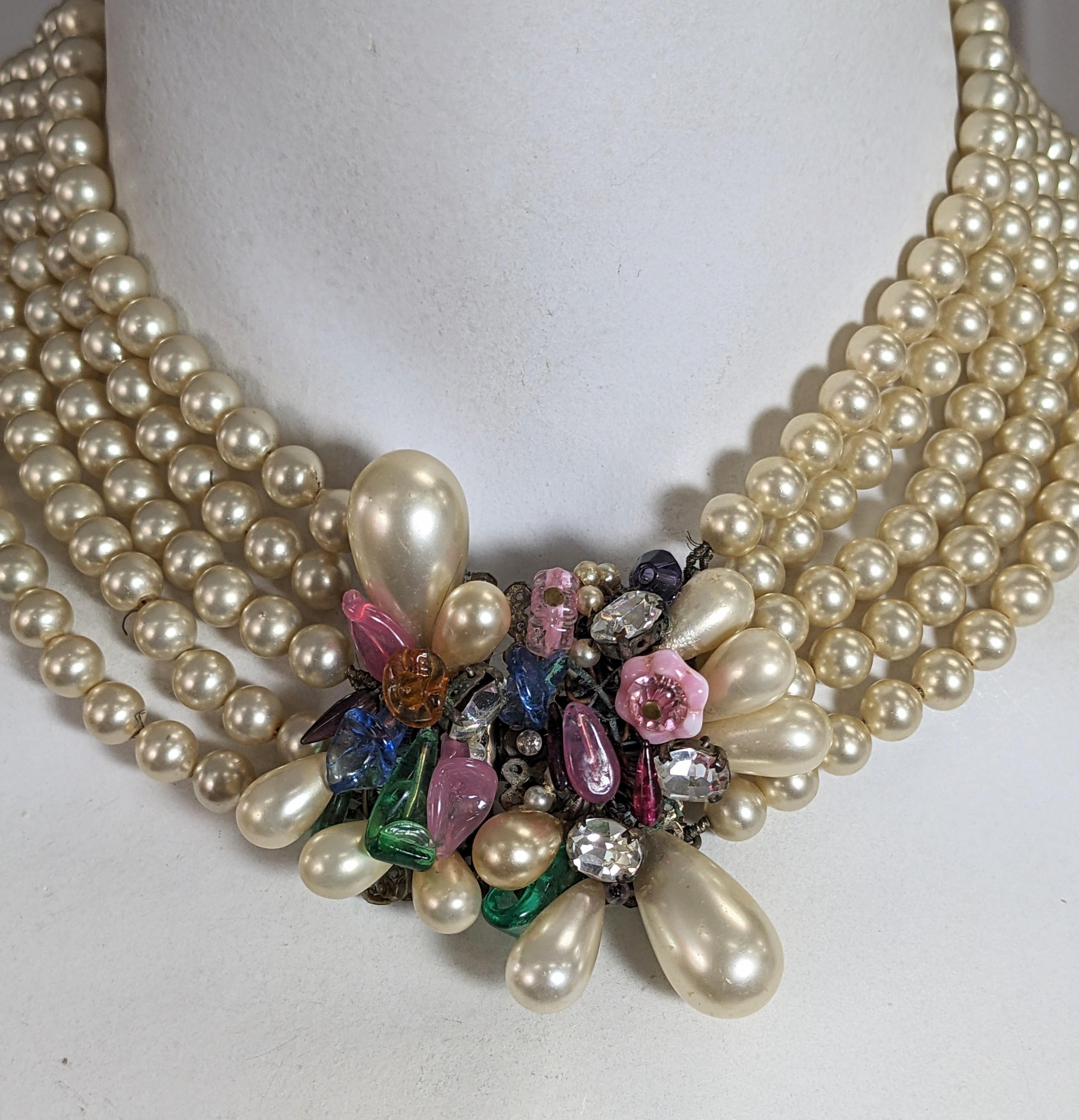 Collana elaborata di perle di vetro Louis Rousselet Gripoix in vendita 5