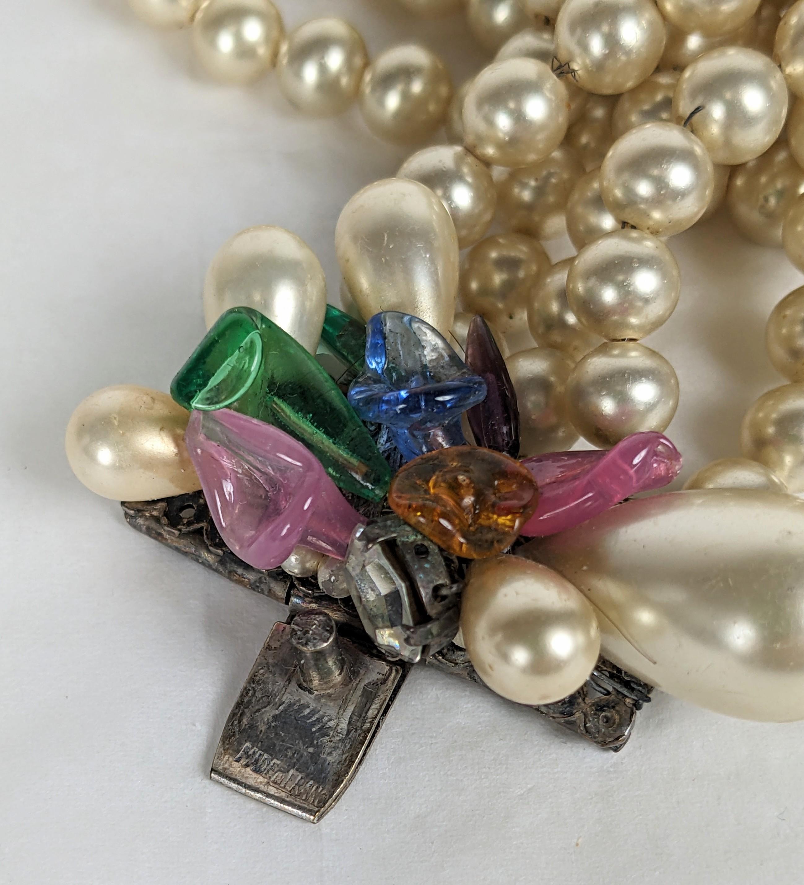 Collana elaborata di perle di vetro Louis Rousselet Gripoix in vendita 1